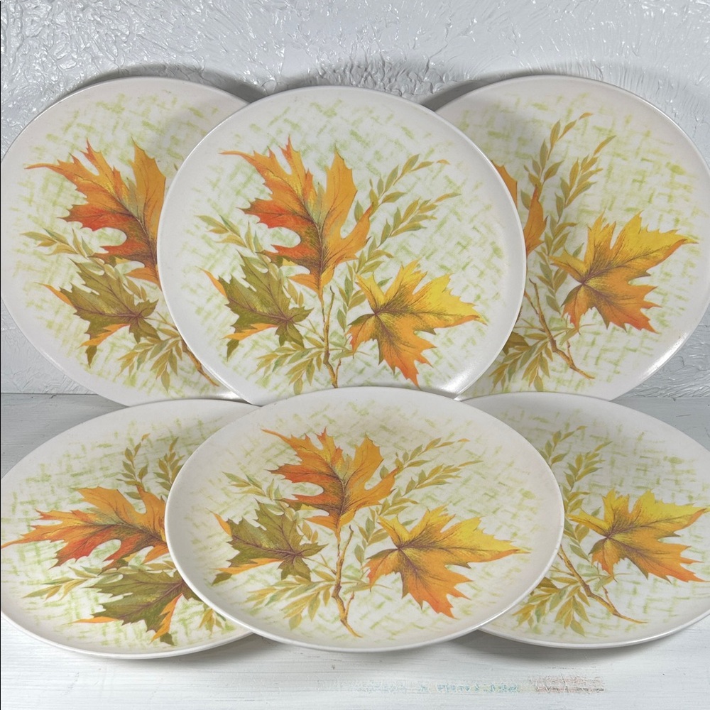 Autumn Leaf Ceramic Dinner Plates - Set of 6